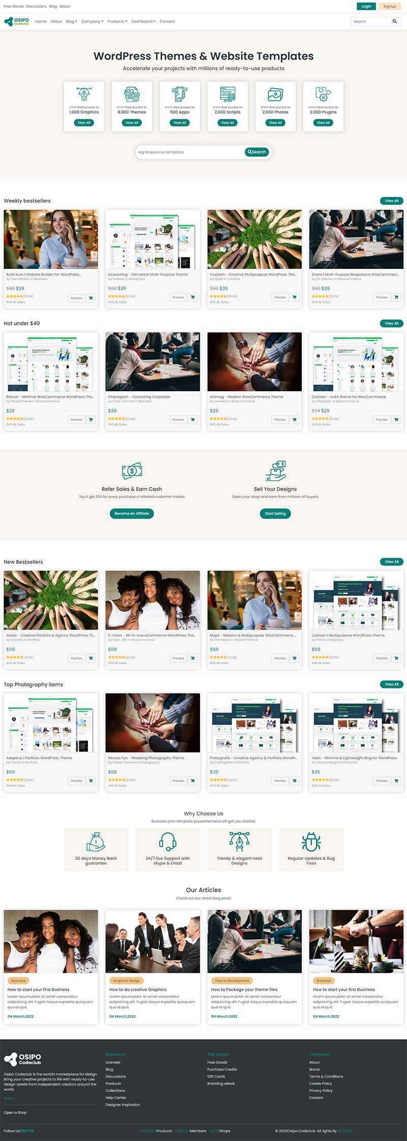 国外虚拟素材下载类网站html模板 - 网创智汇