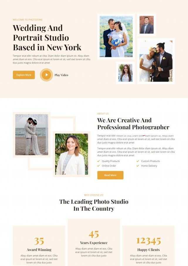 婚纱摄影工作室HTML5网站模板 - 网创智汇