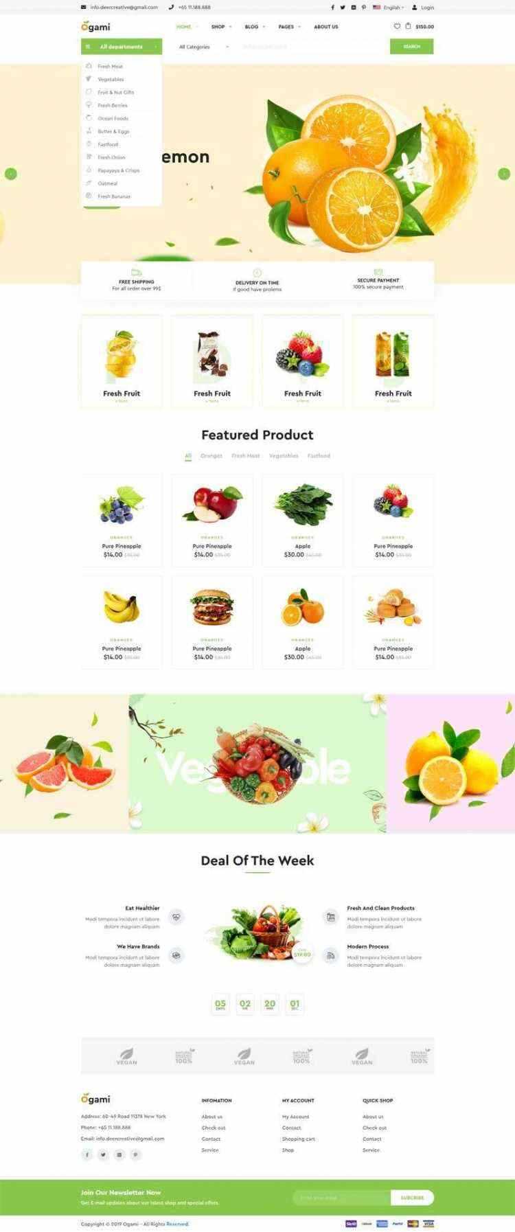 多用途的响应式食品商城网站 - 网创智汇