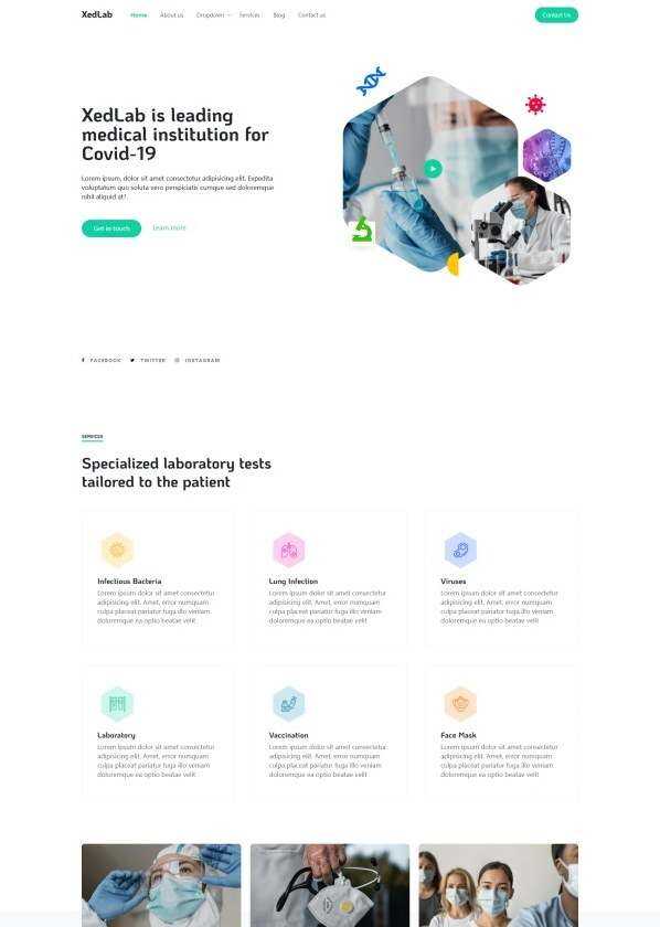 新冠疫苗研发机构网站html模板 - 网创智汇