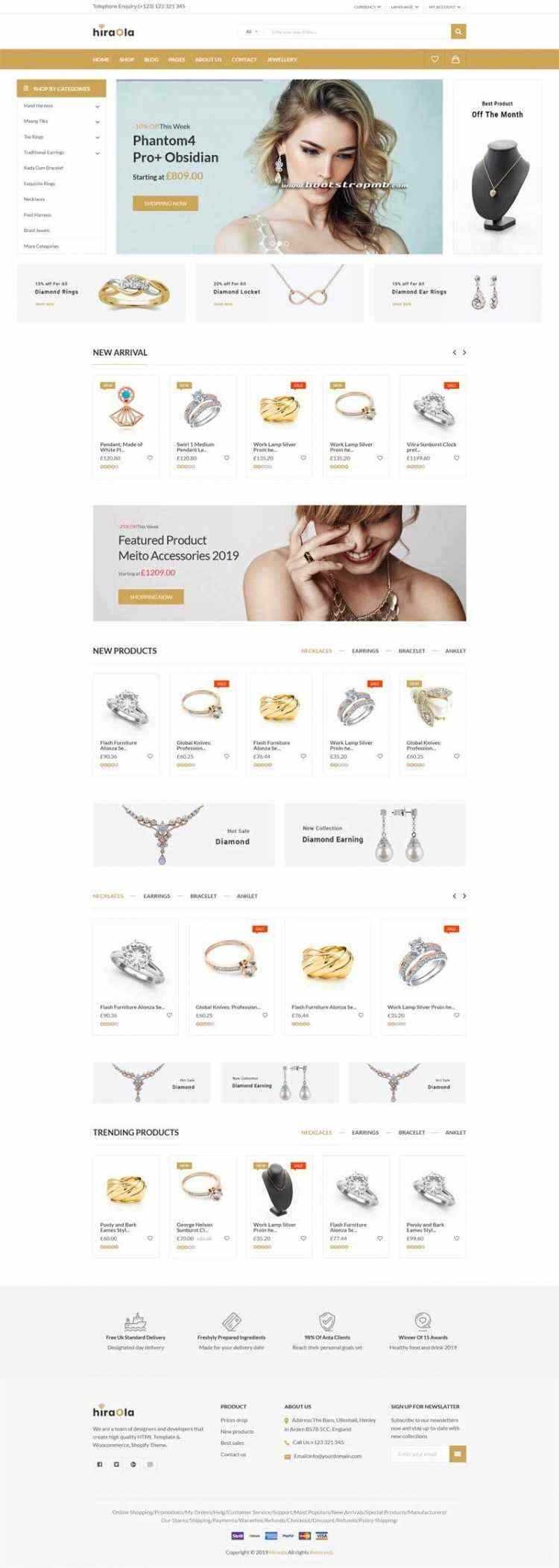 Bootstrap响应式英文珠宝首饰电商 - 网创智汇