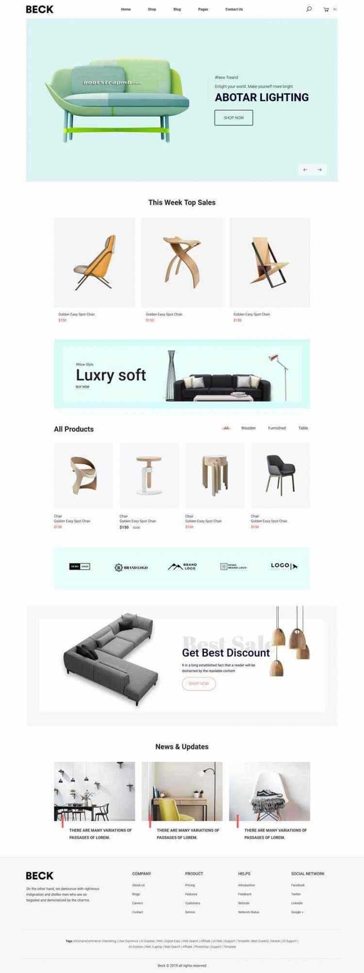 Bootstrap响应式小清新电商家具家居装饰商城 - 网创智汇