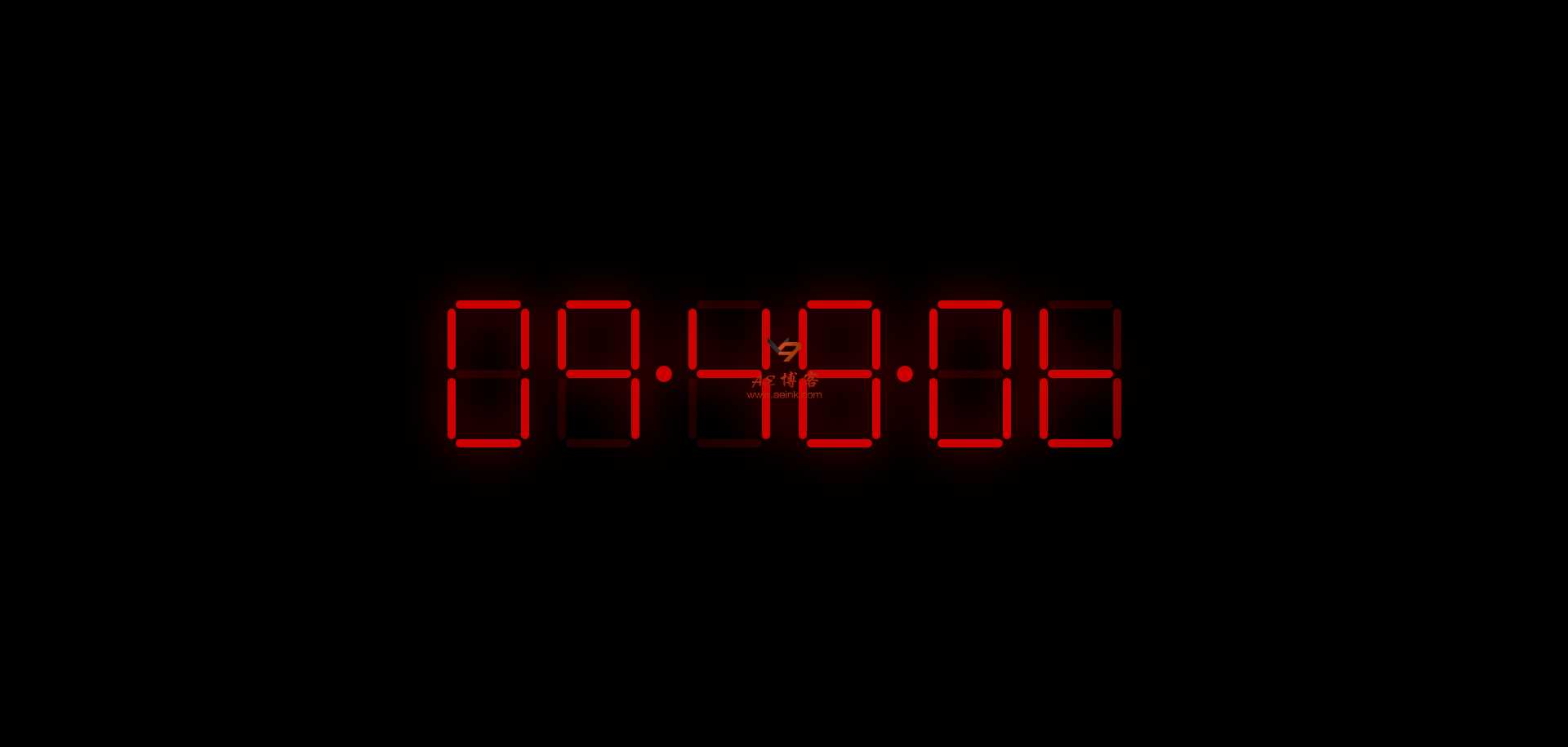 js 红色动态炫酷数字时钟 - 网创智汇
