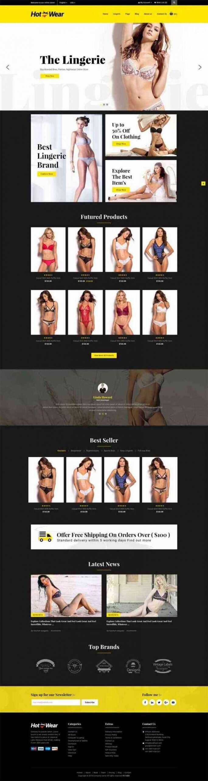 bootstrap响应式时尚女性内衣内裤购物商城网站 - 网创智汇