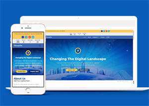 蓝色全球网络安全中心网站模板 - 网创智汇