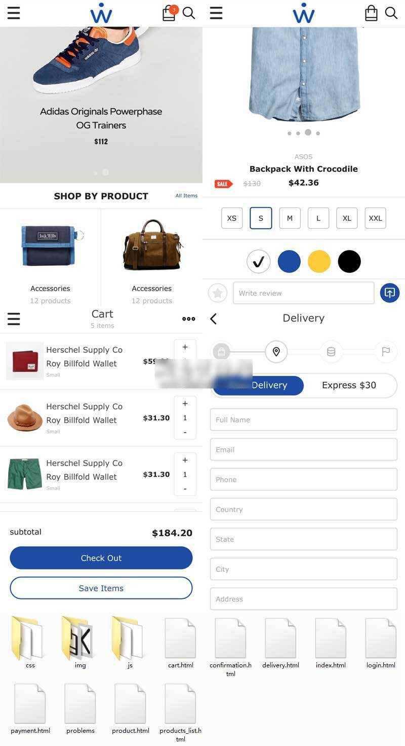 英文简洁的服装箱包购物商城网站手机wap模板 - 网创智汇