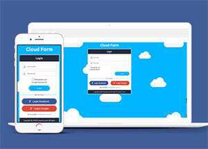 宽屏白云背景登录页网站模板下载 - 网创智汇
