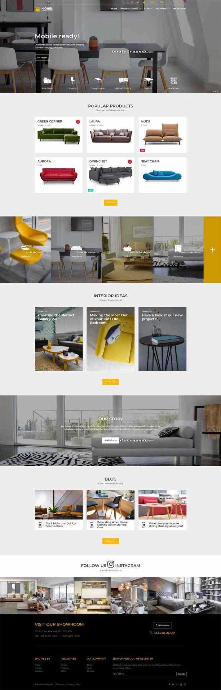 Bootstrap响应式在线家具商城电商网站 - 网创智汇
