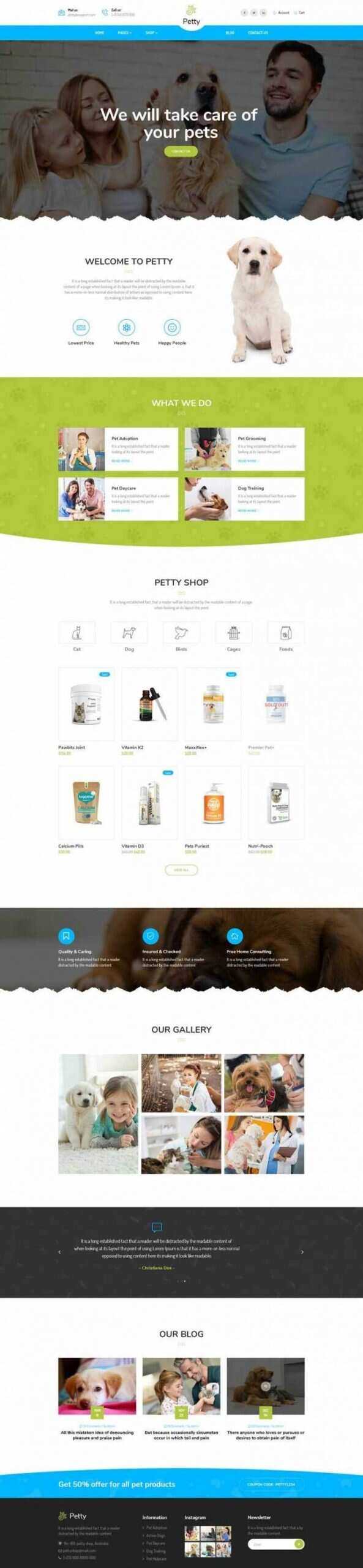 Bootstrap扁平响应式宠物商店宠物医院网站 - 网创智汇