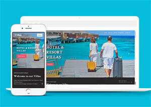 简约酒店度假别墅网站模板源码 - 网创智汇