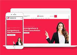 宽屏移民中介公司响应式网站模板下载 - 网创智汇