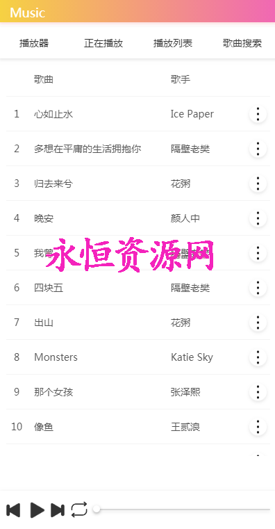 美化版音乐网站源码 - 网创智汇