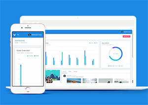 蓝色清爽后台UI前端类网页模板 - 网创智汇