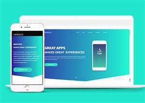 蓝色手机app单页HTML5模板下载 - 网创智汇