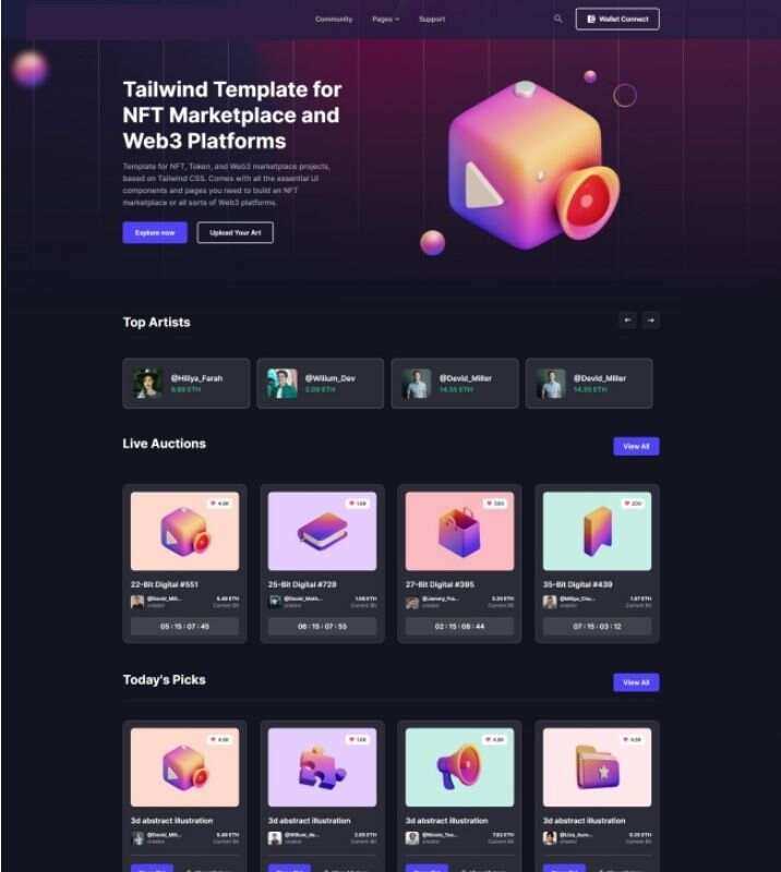 NFT市场服务企业网站html模板 - 网创智汇