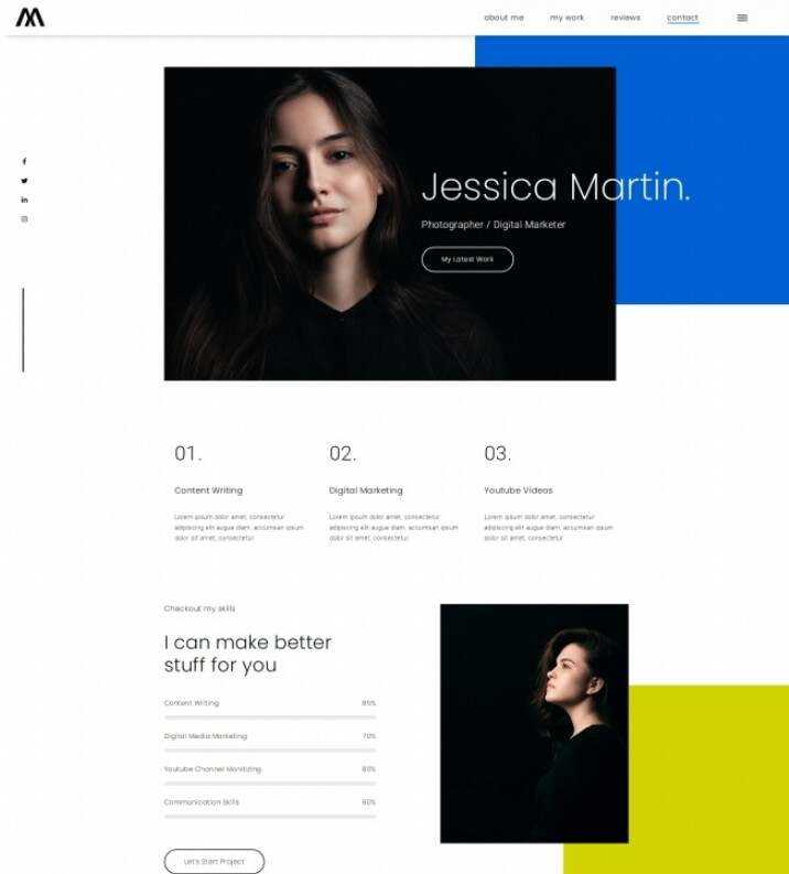 摄影师数字营销师简历网站html模板 - 网创智汇