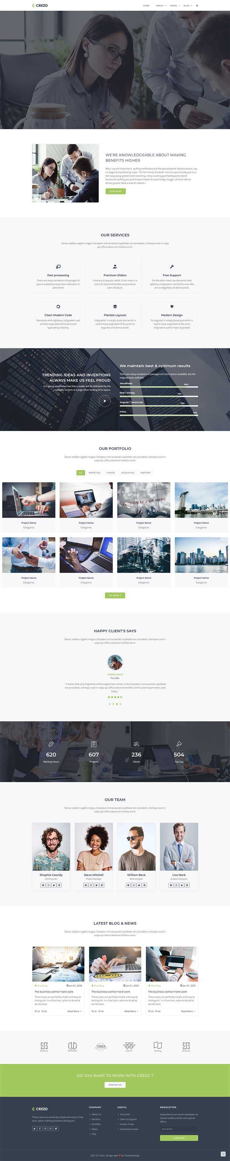 Bootstrap多用途的商业公司展示HTML5模板 - 网创智汇