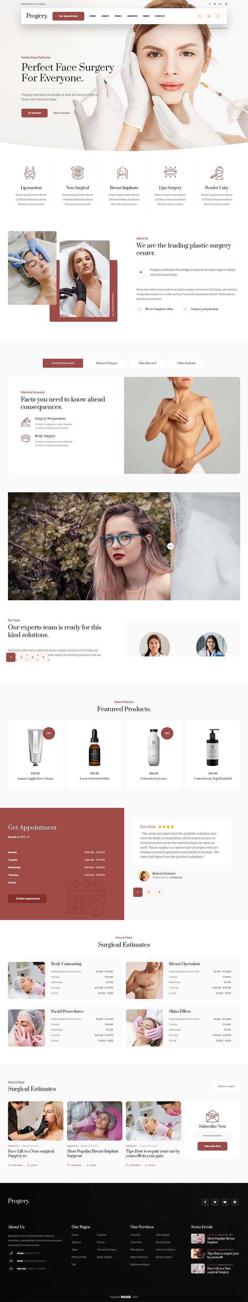 咖啡色整形美容外科医院主页html5模板 - 网创智汇