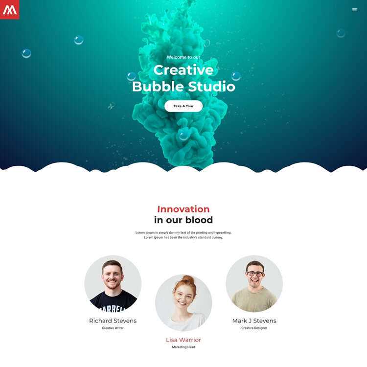 个性创意泡泡工作室html5模板 - 网创智汇