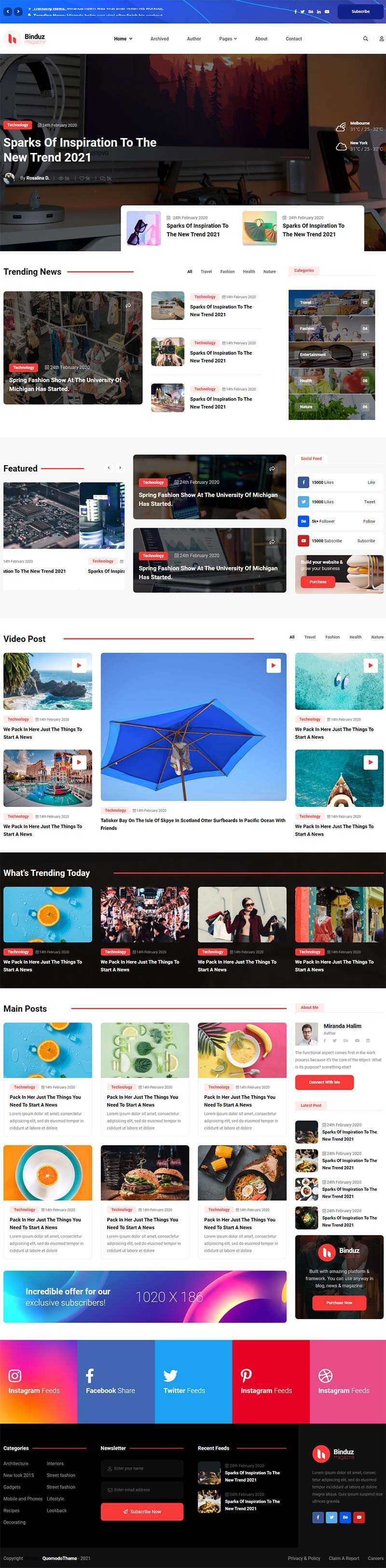 多用途响应式的行业资讯博客网页html模板 - 网创智汇