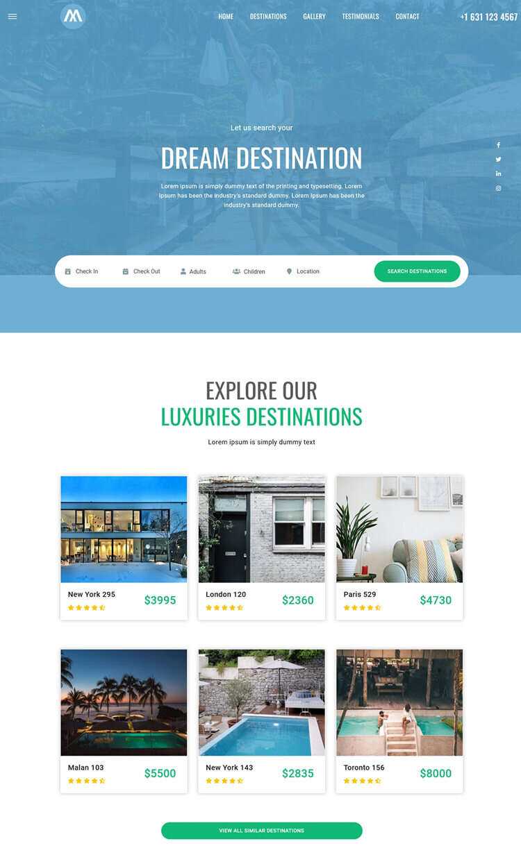 环球旅行酒店预定网站html5模板 - 网创智汇