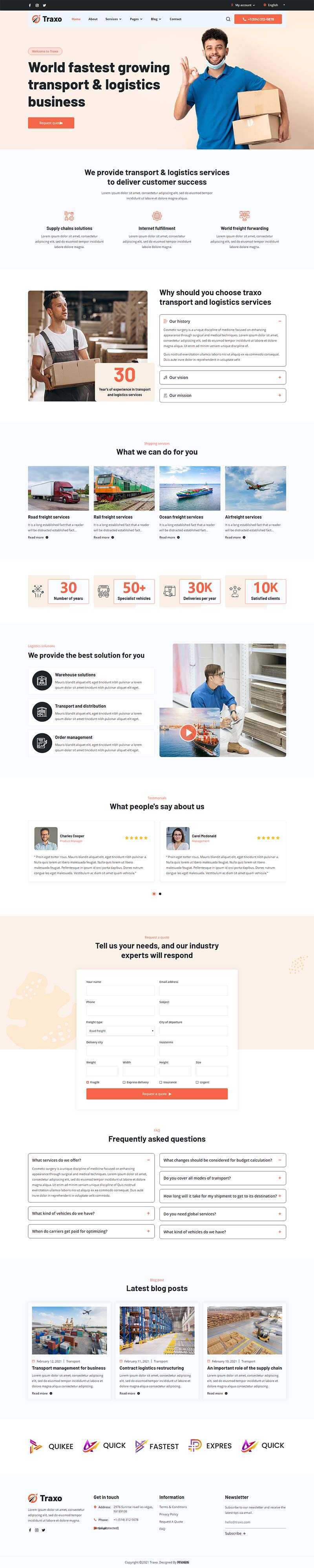 响应式多用途的物流快递公司HTML模板 - 网创智汇