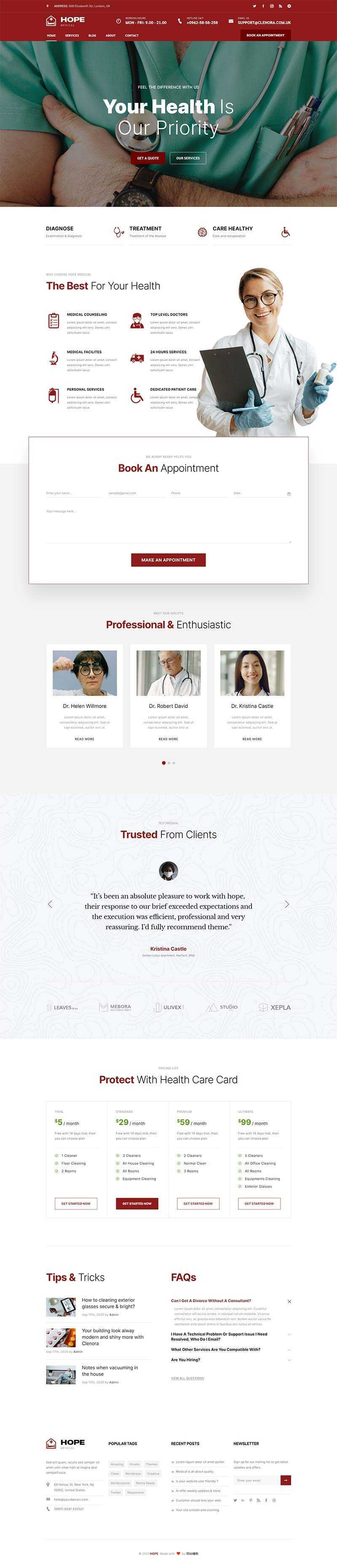 bootstrap牙科医院门诊医疗服务网站HTML5模板 - 网创智汇