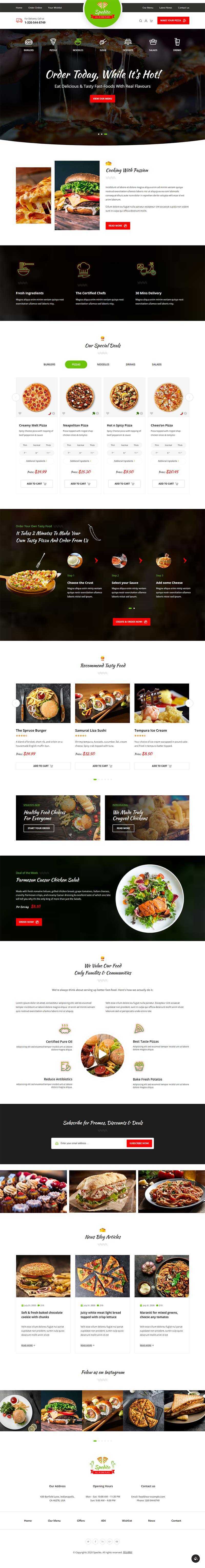 响应式快餐美食预订官网html模板 - 网创智汇