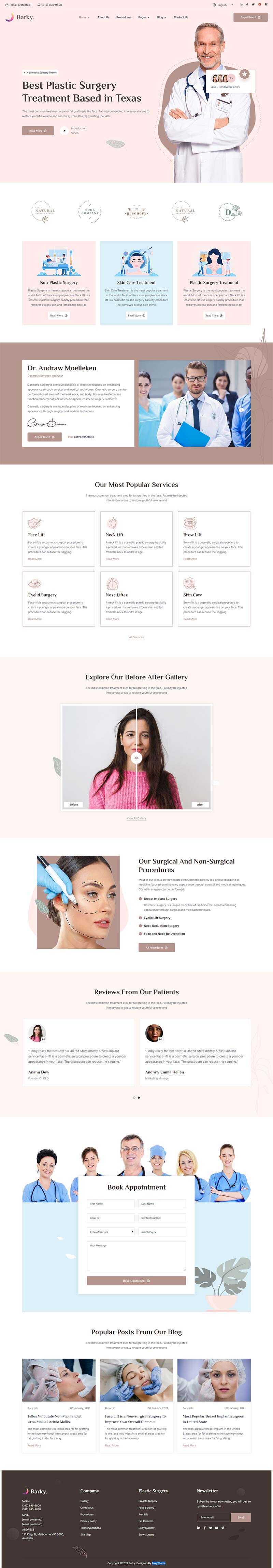 bootstrap粉红色美容整形医院官网HTML模板 - 网创智汇