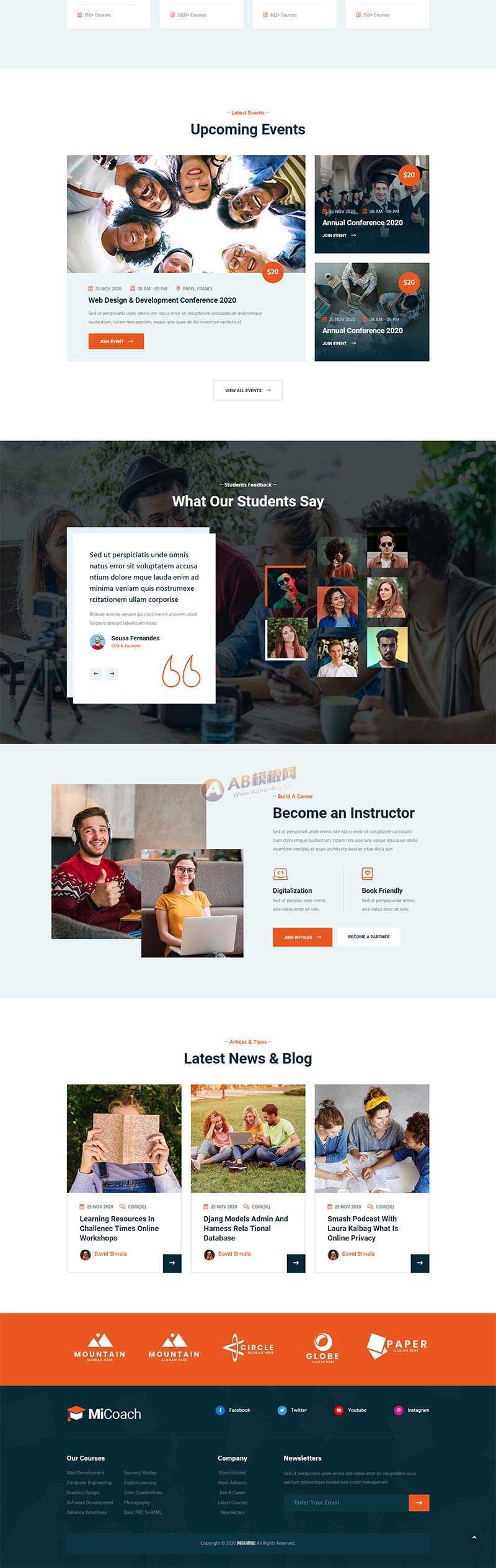响应式在线课程教育培训行业网站HTML5模板 - 网创智汇
