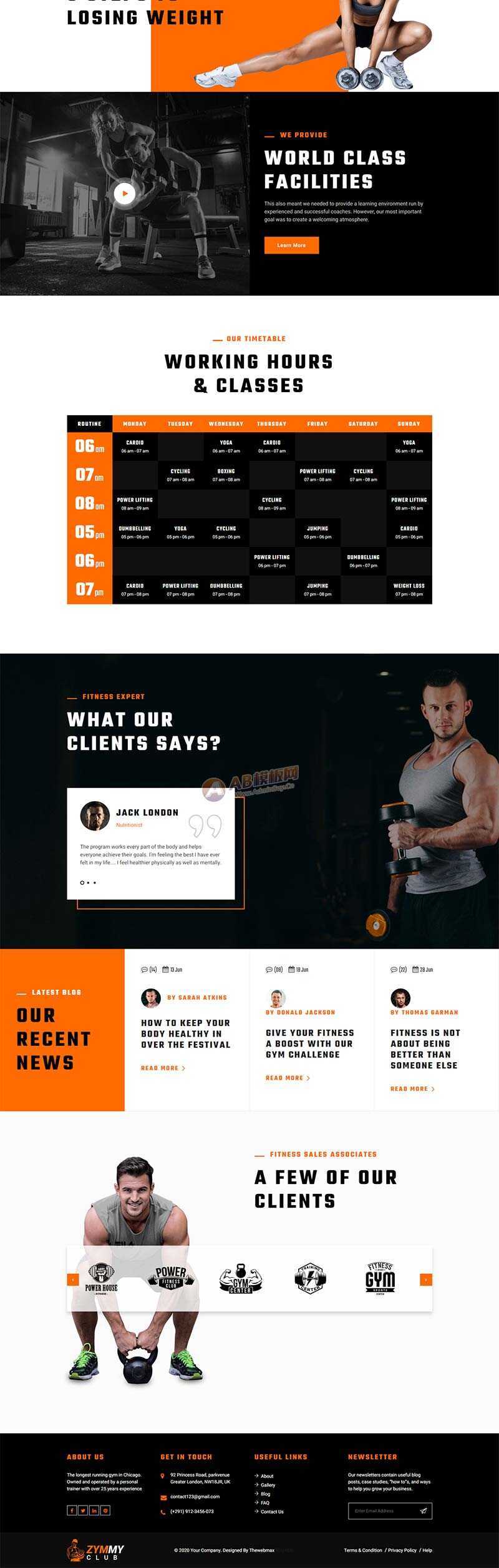 响应式html5健身俱乐部网站html模板 - 网创智汇