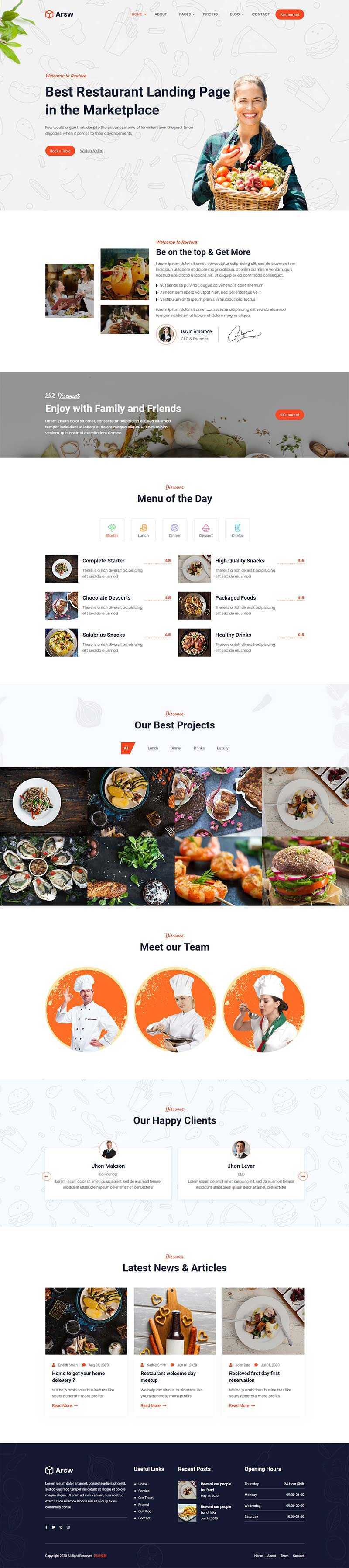 响应式甜品美食餐厅，快餐店网站HTML模板 - 网创智汇