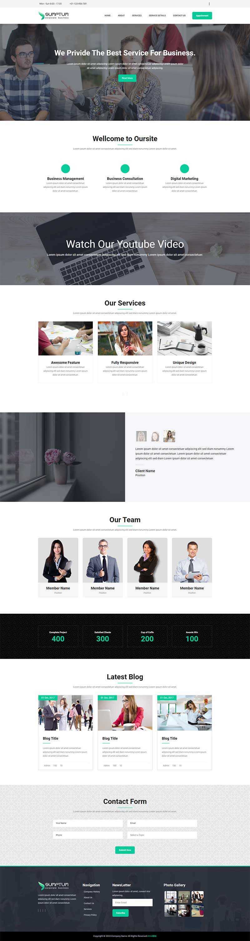 宽屏大气的企业官网网站模板 HTML模板 - 网创智汇