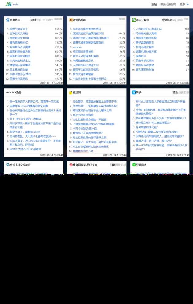 2023年全新热搜热门榜内容系统聚合源码 - 网创智汇