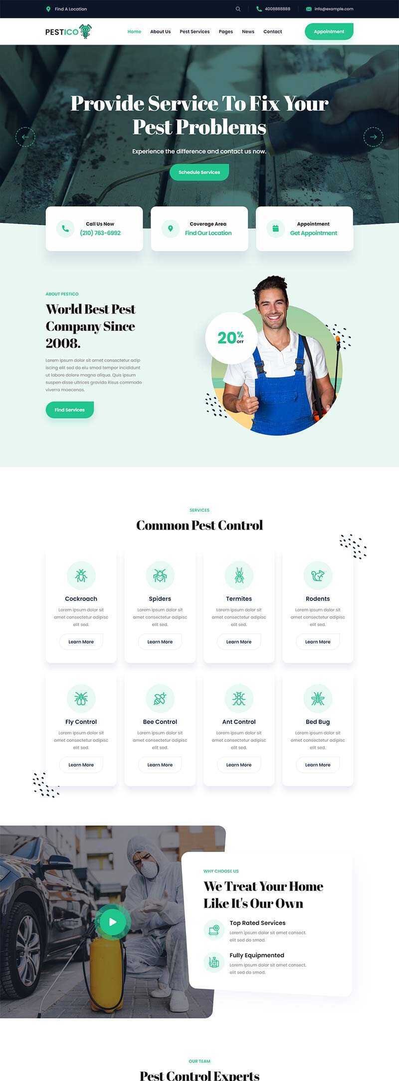 响应式害虫防治服务公司官网html模板 - 网创智汇