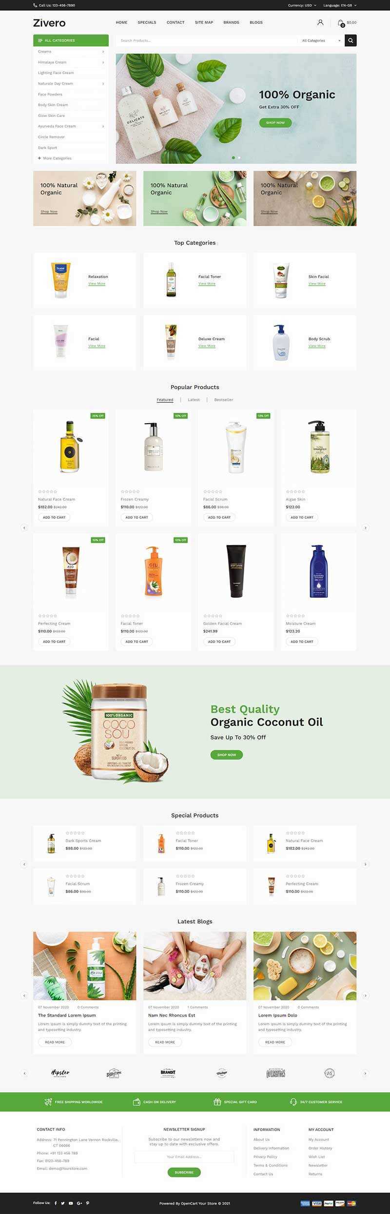 小清新洗护用品商城网页html模板 - 网创智汇