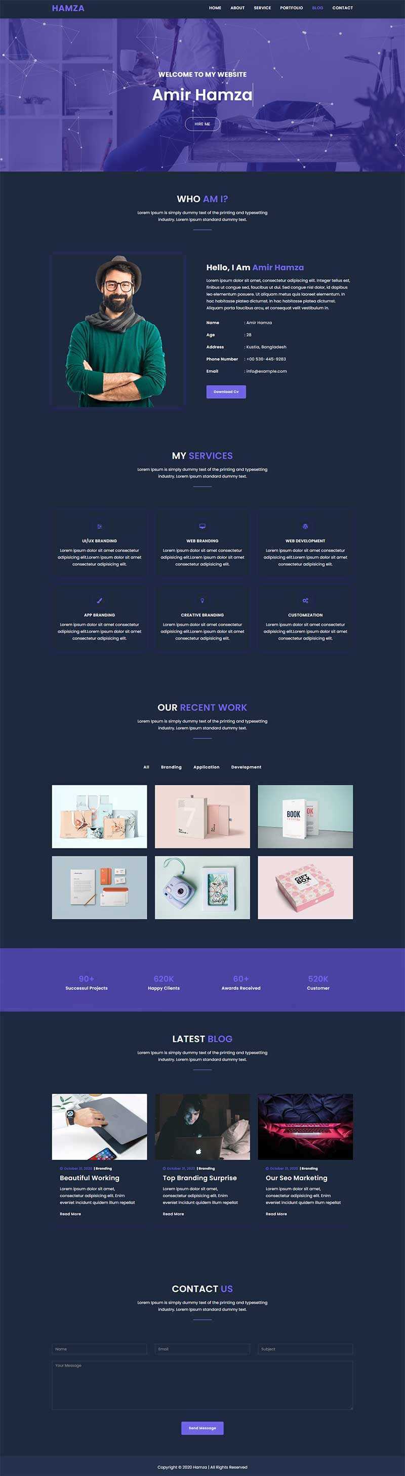 炫酷全屏个人作品集展示网页html模板 - 网创智汇