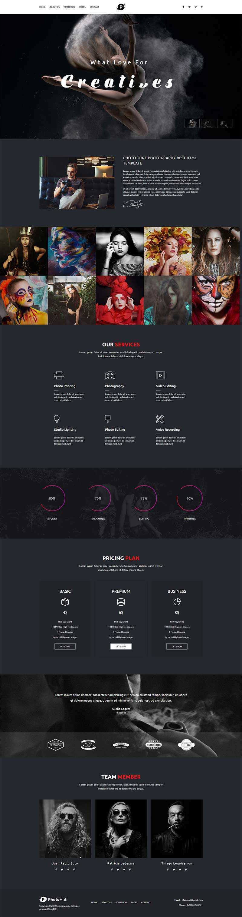 HTML5摄影俱乐部作品展示网站html模板 - 网创智汇