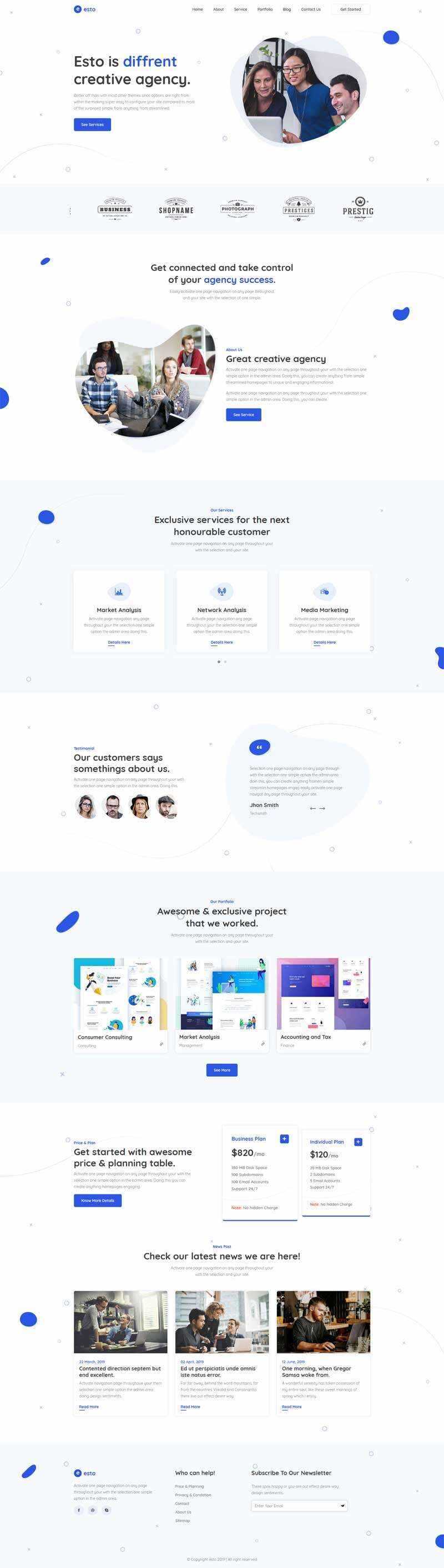 响应式创意的微小企业工作室网站html模板 - 网创智汇