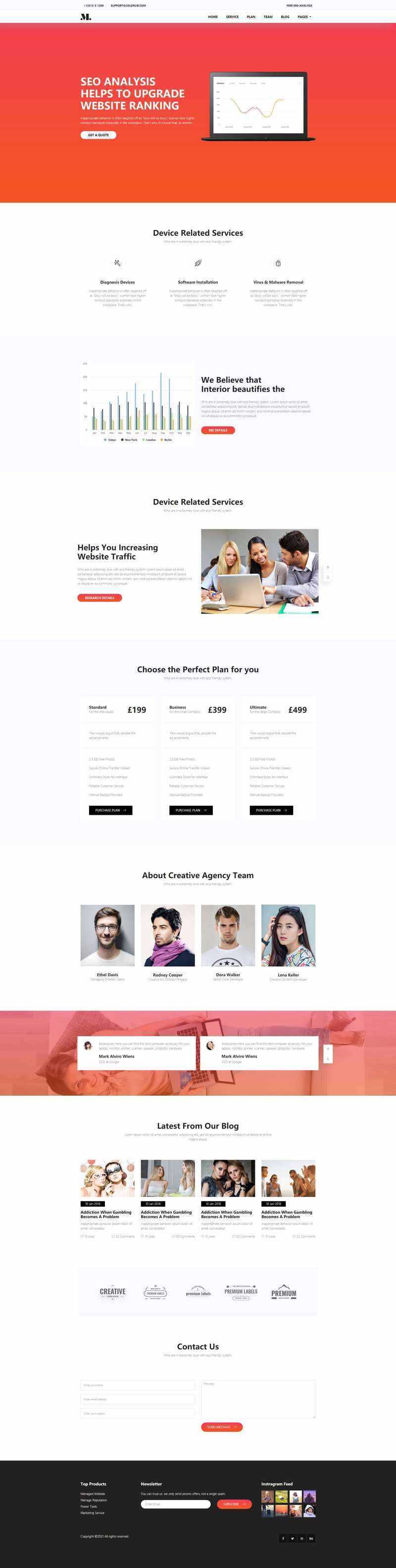 红色响应式SEO优化服务网站html模板 - 网创智汇