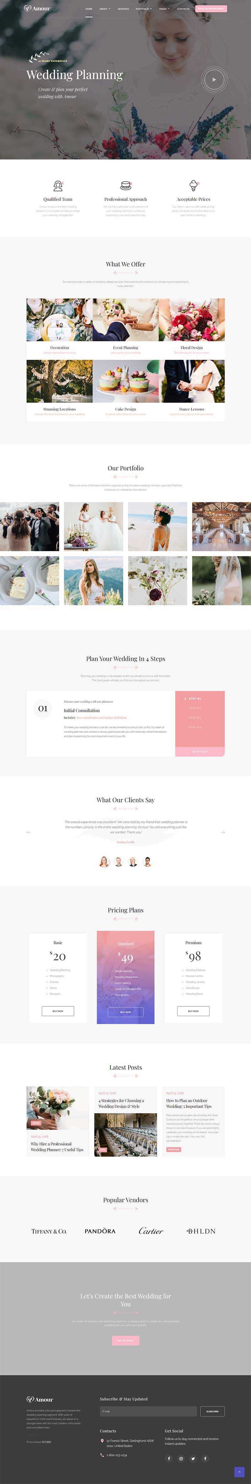 粉色简约的婚庆婚礼策划网站html模板 - 网创智汇