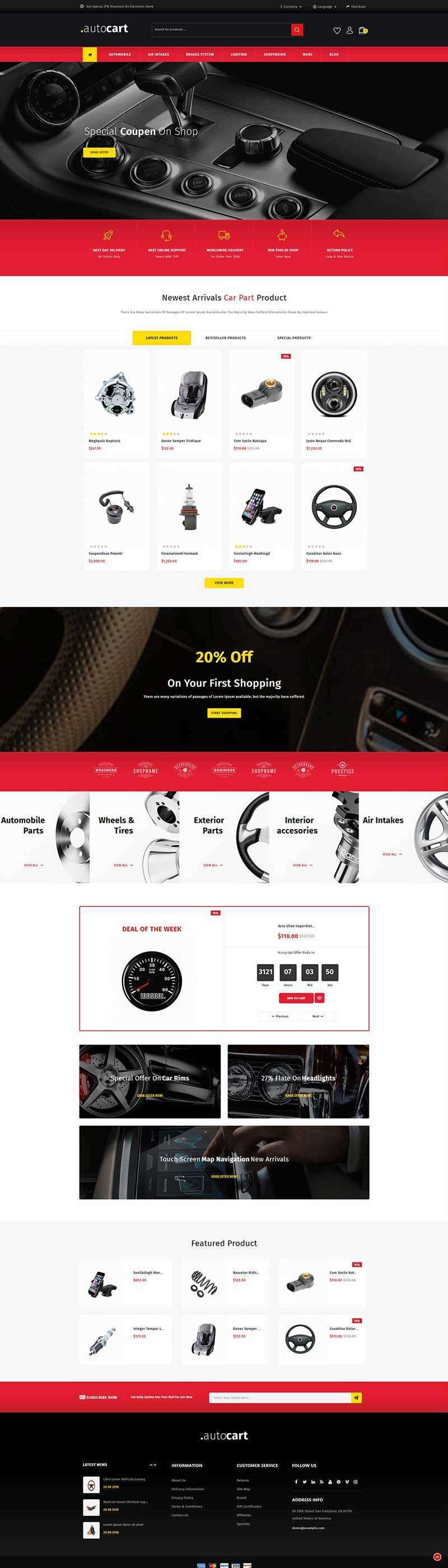 高端大气的汽车零件电商网站html模板 - 网创智汇