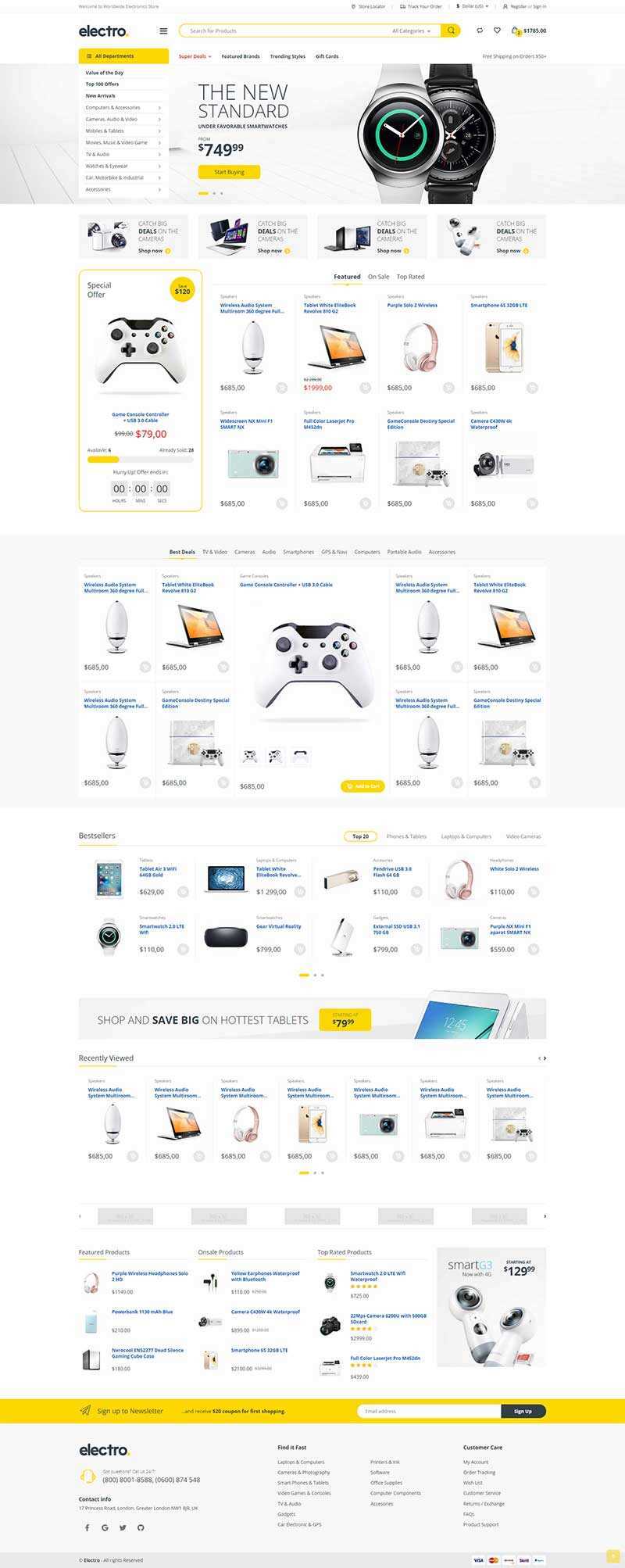 简洁明亮的综合型电子商城html模板 - 网创智汇