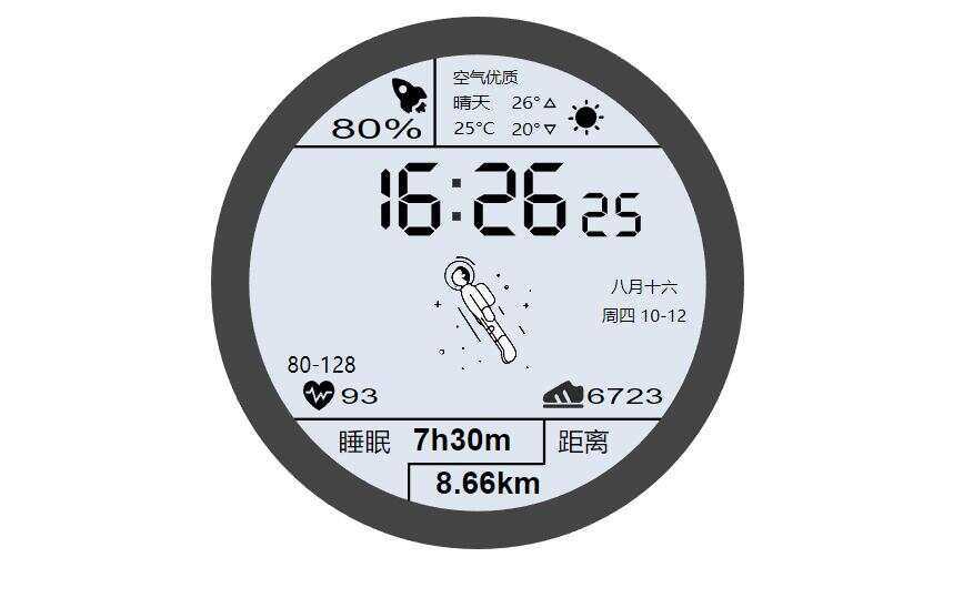 华为太空人表盘GT2HTML源码 - 网创智汇