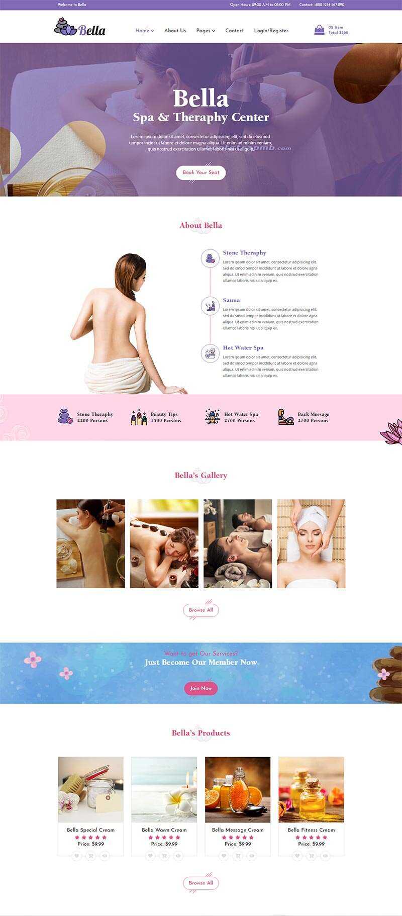 Bootstrap响应式Spa养生馆电商网站html模板 - 网创智汇