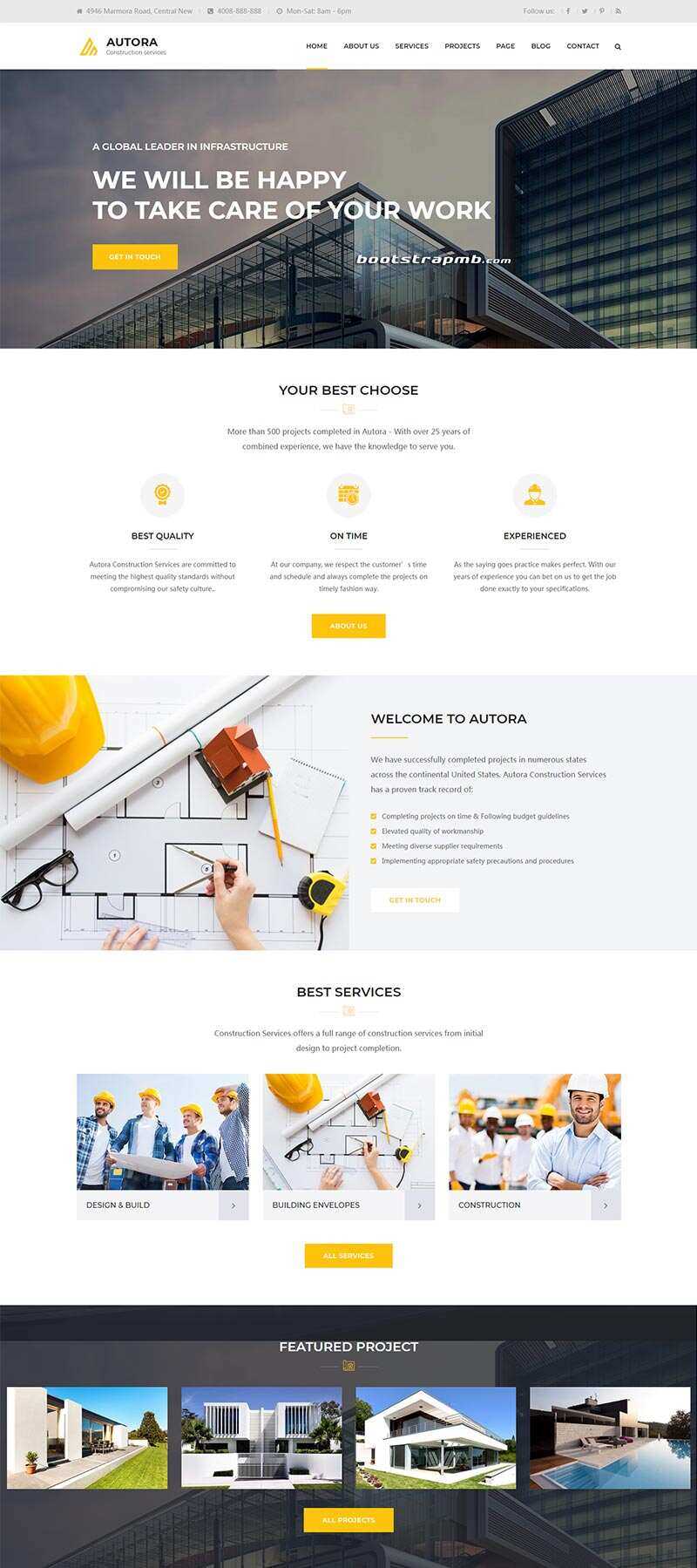 Bootstrap响应式的房地产建筑企业网站HTML模板 - 网创智汇