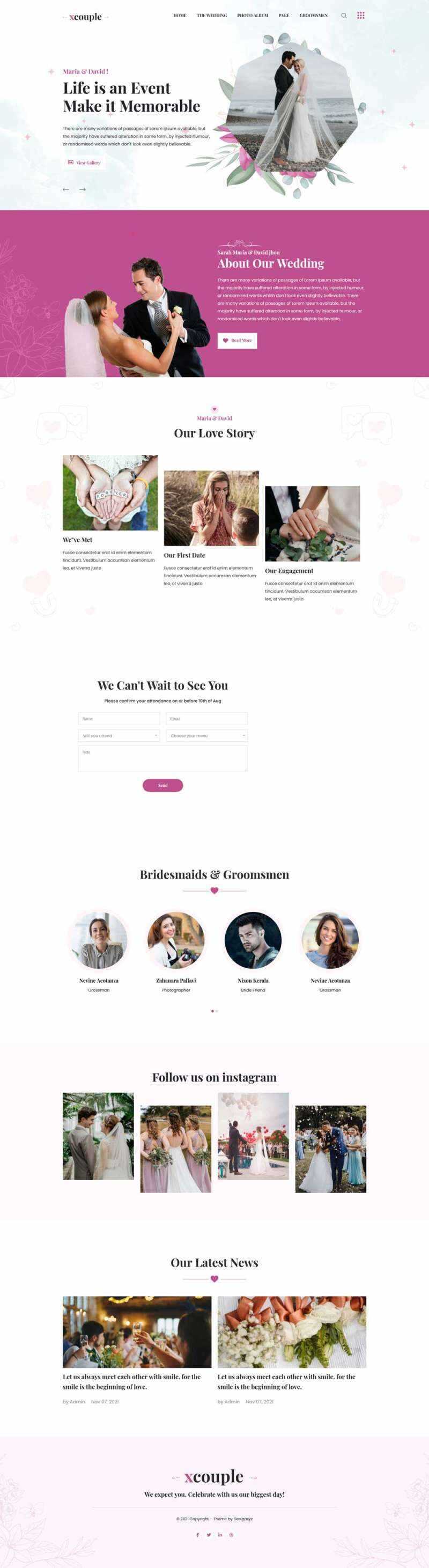 婚礼图片相册展示HTML模板 - 网创智汇