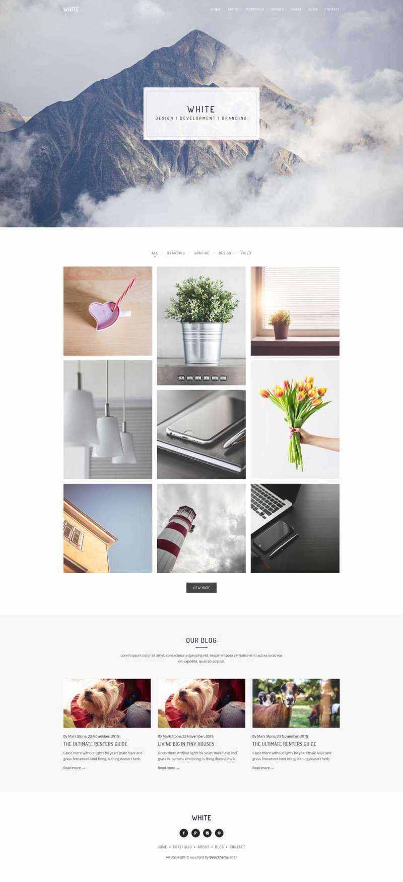 bootstrap轻量级图片相册博客html模板 - 网创智汇