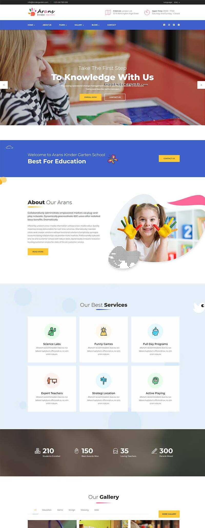 Bootstrap响应式幼儿园早教中心网站html模板 - 网创智汇