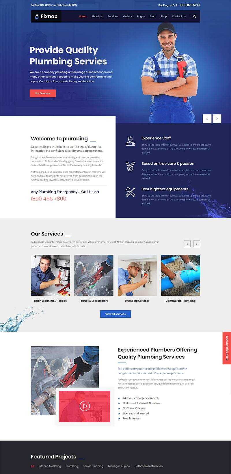 Bootstrap管道修理家政保洁公司网站html模板 - 网创智汇